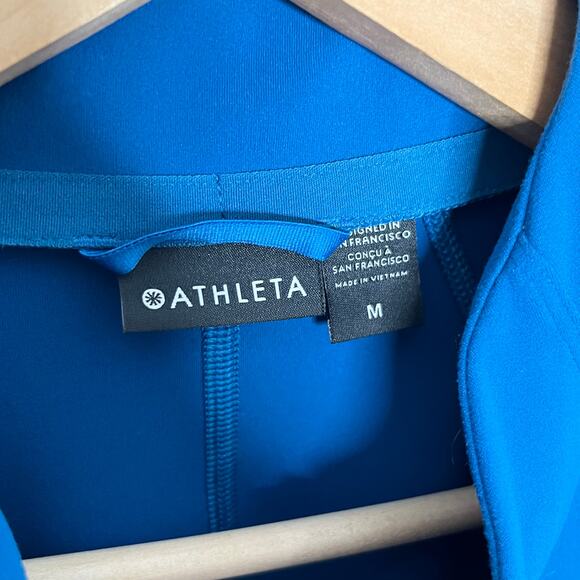 Athleta Salutation Full Zip Jacket Womens Medium Blue Athleisure Workout Pockets - Picture 6 of 12